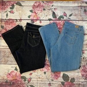 Lot of 2 Womens Jeans 16 Gloria Vanderbilt Short Bandolino Blu Dark Medium Denim
